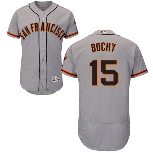 Giants #15 Bruce Bochy Grey Flexbase Authentic Collection Road Stitched MLB Jersey - Click Image to Close